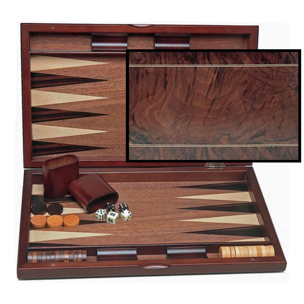 Personalized Wood Inlay Backgammon Set in Beachwood- Tournament Personalized Wood Inlay Backgammon Set in Beachwood- Tournament