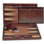 Personalized Wood Inlay Backgammon Set in Beachwood- Tournament