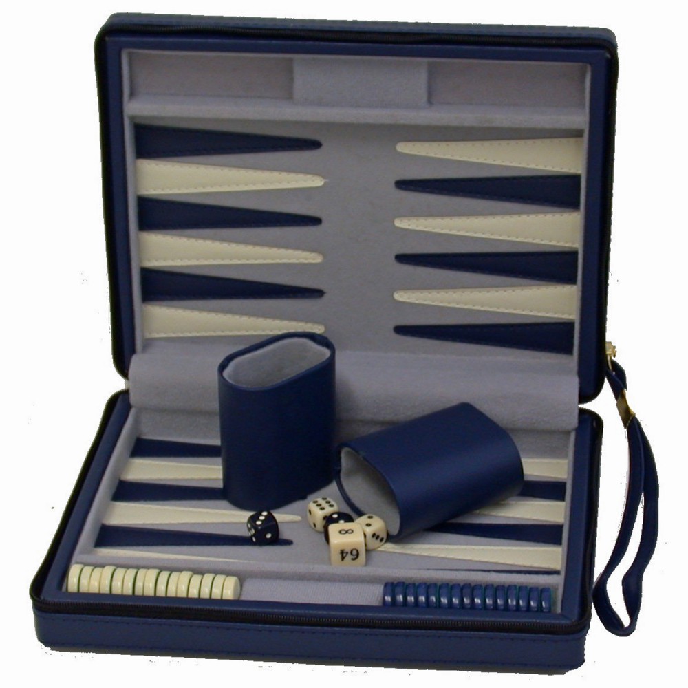 Customized Blue Travel Magnetic Backgammon Customized Blue Travel Magnetic Backgammon