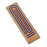 Personalized Classic Cribbage Set- Solid Wood w/ Tri-Color-3 Track Board