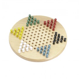 Standard Size Chinese Wooden Checkers with Logo