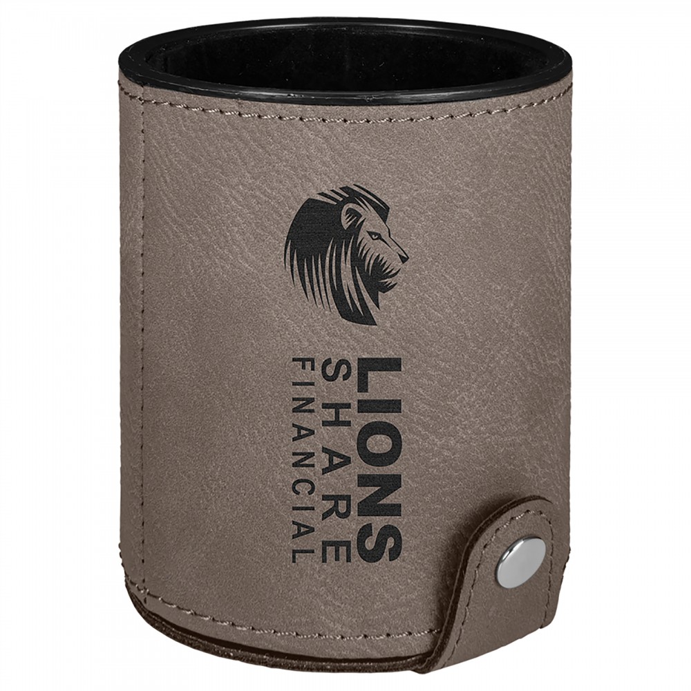 Laserable Leatherette Dice Cup Set - Gray Custom Printed Laserable Leatherette Dice Cup Set - Gray Custom Printed