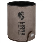 Laserable Leatherette Dice Cup Set - Gray Custom Printed