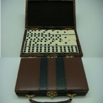Logo Branded Double Six Dominoes in Leatherette Case 6 IN 1 GAME SET (Screen printed)