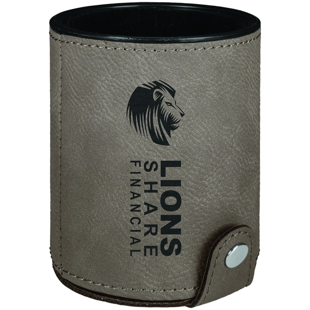 Gray Leatherette Dice Cup W/5 Die Custom Imprinted Gray Leatherette Dice Cup W/5 Die Custom Imprinted