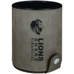 Gray Leatherette Dice Cup W/5 Die Custom Imprinted