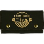 Black/Gold 2 Card Leatherette w/5 Dice Set Custom Printed