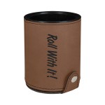 Personalized Dark Brown Leatherette Dice Cup w/ 5 Dice