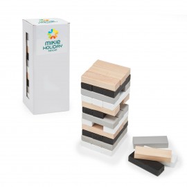Towering Wooden Blocks with Logo