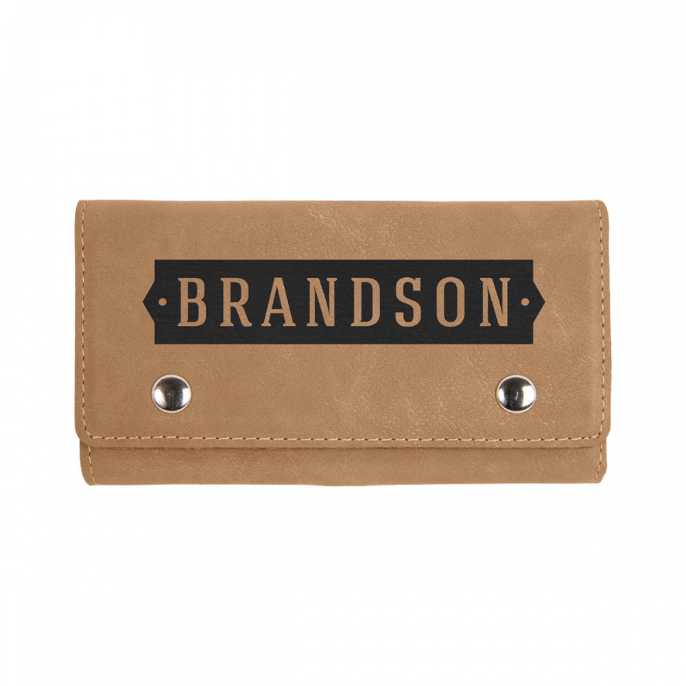 Logo Branded Light Brown Leatherette Card & Dice Set Logo Branded Light Brown Leatherette Card & Dice Set