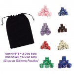 Personalized 16MM Dice Sets (2 Dice in Velveteen Pouch)
