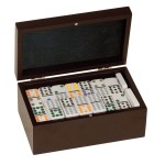 Double Twelves Dominoes Rosewood Box set (92 dominos) with Logo