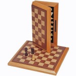 Personalized Folding Wood Chess Set - 10 3/4" Board