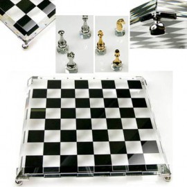 High End Genuine Crystal Chess Board & Chessman with Logo