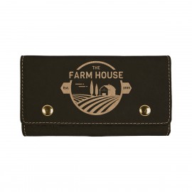 Personalized Black & Gold Leatherette Card & Dice Set