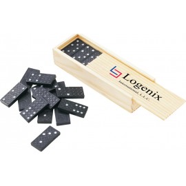 Travel Domino Set w/Wooden Box with Logo
