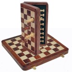 Logo Branded Wood Magnetic Folding Chess Set - 12"