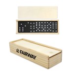 Dominoes in Wooden Box with Logo