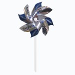 Pinwheel 1 - Silver Mylar with 7" diameter propellers with Logo