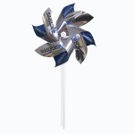 Logo Branded Pinwheel 1 - Silver Mylar with 7" diameter propellers