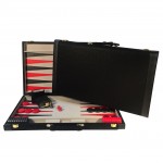 Personalized Black Suede Backgammon Set - 21"