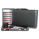 Personalized Black Suede Backgammon Set - 18"