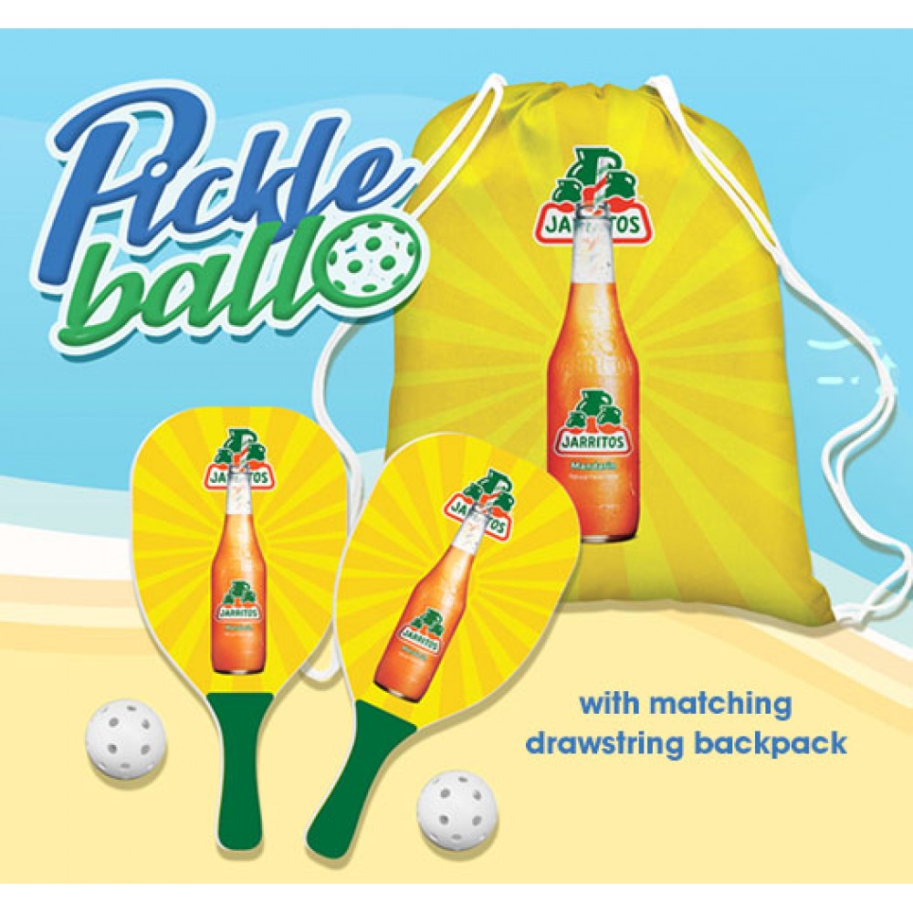Custom Pickle Ball Paddle Set w matching Draw String Backpack