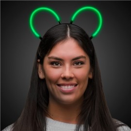 Logo Branded Green Glow Bunny Ears