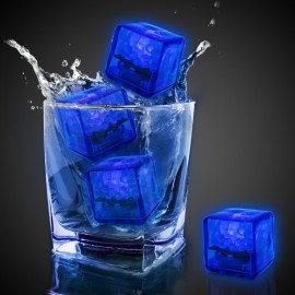 Blue LED Ultra Glow Ice Cube - Liquid Activated with Logo