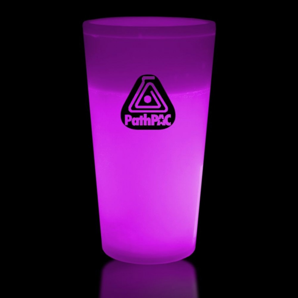 Logo Branded 12 Oz. Pink Glow Cup