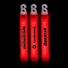 Customized 6" Premium Red Glow Stick
