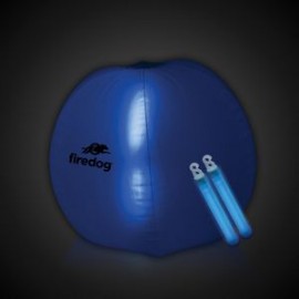 24" Blue Light Up Translucent Inflatable Beach Ball with Logo  24" Blue Light Up Translucent Inflatable Beach Ball with Logo