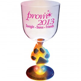 14 Oz. Plastic Lighted Palm Tree Stem Hurricane Glass Goblet with Logo  14 Oz. Plastic Lighted Palm Tree Stem Hurricane Glass Goblet with Logo