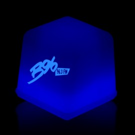 1" Blue Glow Ice Cube with Logo  1" Blue Glow Ice Cube with Logo