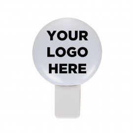 Personalized Light Up White Circle Clip-On  Personalized Light Up White Circle Clip-On