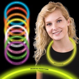 22" Hot Stamp Single Color Superior Yellow Glow Necklace with Logo