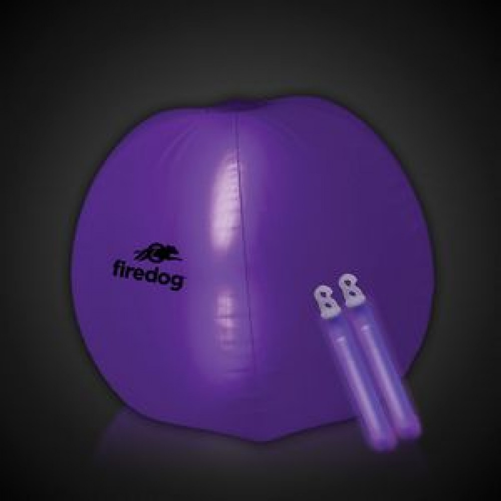 24" Purple Light Up Translucent Inflatable Beach Ball with Logo