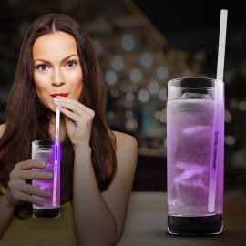 Purple Glow Motion Straw with Logo