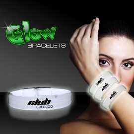 Customized 9" Deluxe Single Color Triple Wide White Glow Bracelet  Customized 9" Deluxe Single Color Triple Wide White Glow Bracelet