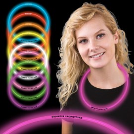 Promotional 22" Pad Printed Single Color Superior Pink Glow Necklace  Promotional 22" Pad Printed Single Color Superior Pink Glow Necklace