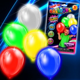 Customized 9" Assorted LED Balloons (5 Pack)