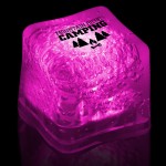 Personalized 1 3/8" Pad Printed Pink Lited Ice Cube