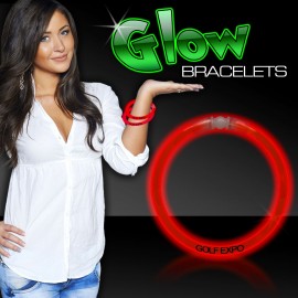 Logo Branded Red Superior 8" Glow Bracelets(Pad Print)  Logo Branded Red Superior 8" Glow Bracelets(Pad Print)
