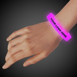Pink Deluxe Triple Wide X-Large 9" Glow Bracelet with Logo