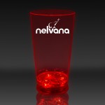 16 Oz. Red Pad Printed Light-Up Pint Glass with Logo