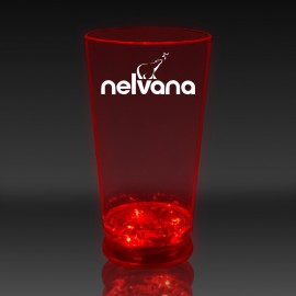16 Oz. Red Pad Printed Light-Up Pint Glass with Logo  16 Oz. Red Pad Printed Light-Up Pint Glass with Logo