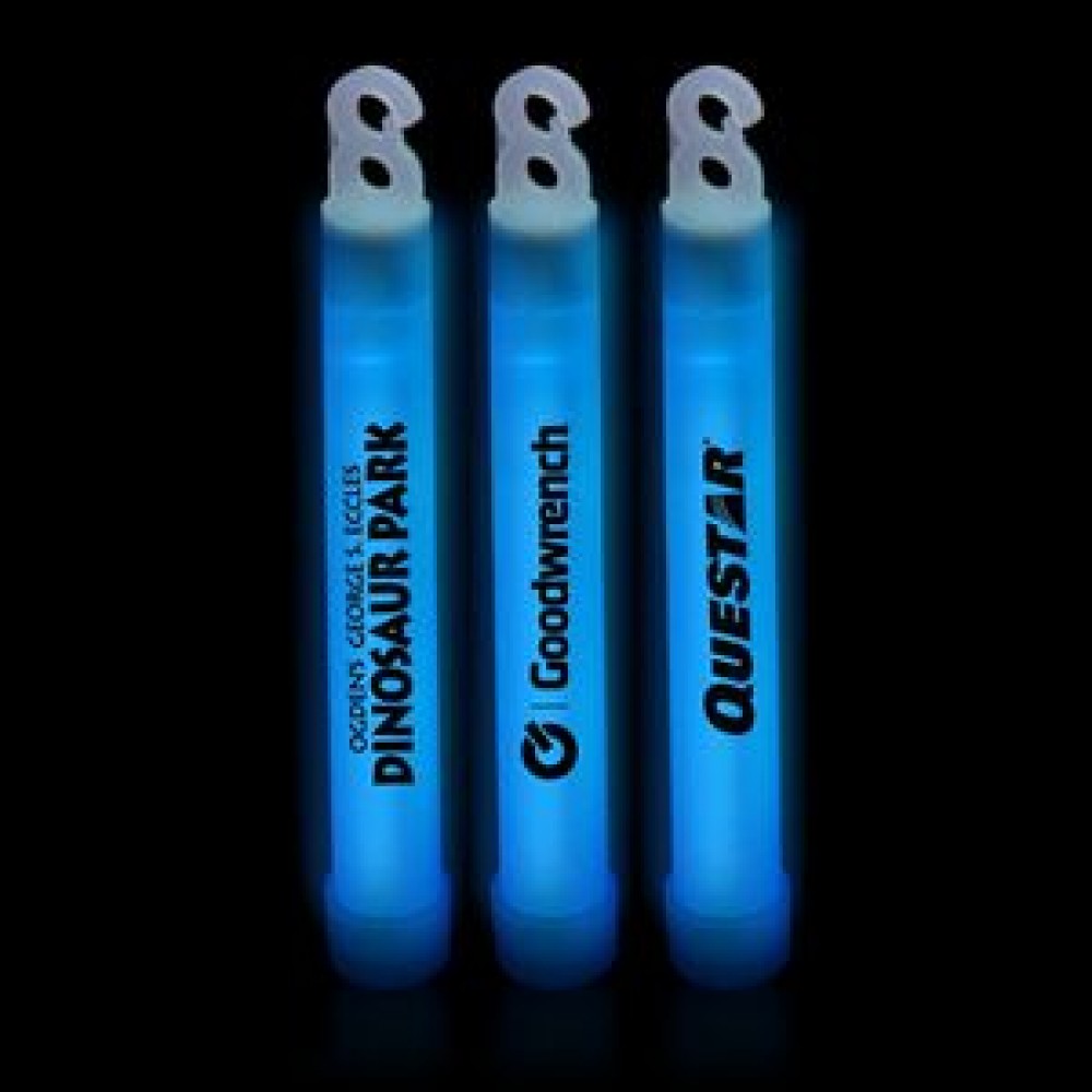6" Premium Blue Glow Stick with Logo