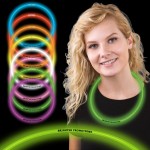 Customized 22" Pad Printed Single Color Superior Green Glow Necklace