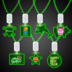 Green Clear Plastic Laser Engraved Necklace w/#1 Medallion with Logo