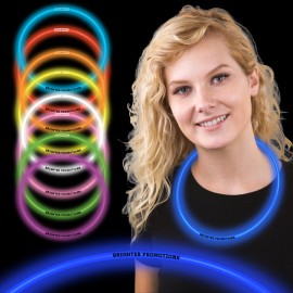 Promotional 22" Single Color Superior Blue Glow Necklace(Hot Stamp)  Promotional 22" Single Color Superior Blue Glow Necklace(Hot Stamp)